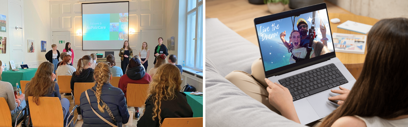 Foto in alto con le nostre due consulenti del programma Eleonora e Arianna e la scritta “Conosci il nostro team. Scopri tutto su